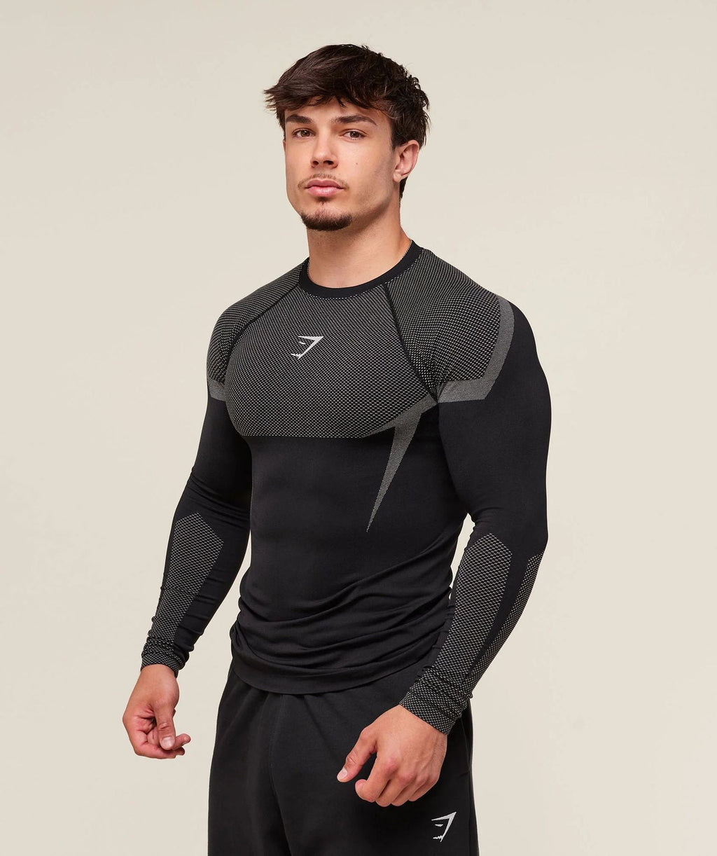 GYMSHARK/ONYX5 Long-Sleeve Compression Training Shirt